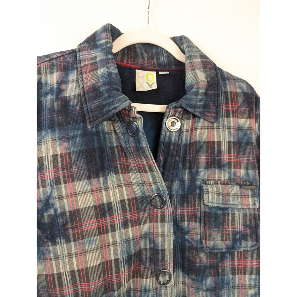 Roxy Plaid Tie Dye Snap Button Jacket Multicolor … - image 5